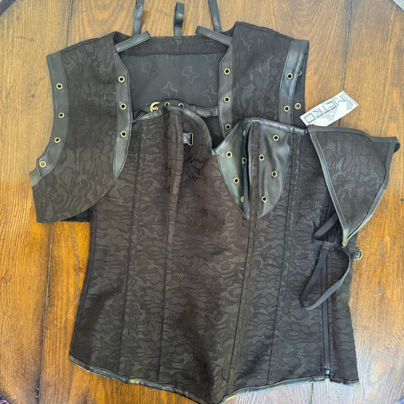 Costume, Masquerade, Steampunk Lace Corset, Sexy Halloween Wig, Women’s Bundle - Picture 5 of 13